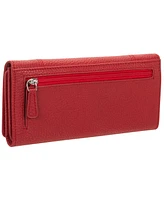 Mancini Women's Pebbled Collection Rfid Secure Trifold Wallet