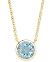 Garnet Bezel 18" Pendant Necklace (2-1/5 ct. t.w.) in 14k Gold-Plated Sterling Silver (Also in Peridot, Green Quartz, & Citrine)