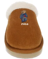 Polo Ralph Lauren Women's Suede Denim Bear Scuff Slippers