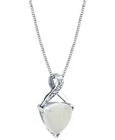 Opal (1-3/4 ct. t.w.) & Diamond (1/20 ct. t.w.) 18" Pendant Necklace in 14k White Gold