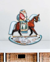 Designocracy Horsey Santa Wooden Decor