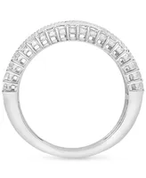 Diamond Round & Baguette Band (1-1/2 ct. t.w.) in 14k White Gold