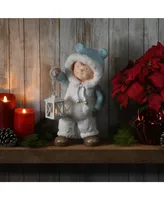 National Tree Company 17" Boy in Snowsuit Candleholder Figurine