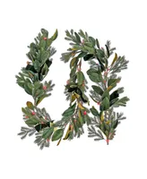 National Tree Company 9' Magnolia Mix Pine Garland with Led Lights and Bows