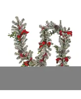 National Tree Company 9' General Store Snowy Garland with Led Lights and Bows