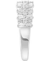 Effy Diamond Baguette & Round Horizontal Cluster Ring (3/4 ct. t.w.) in 14k White Gold