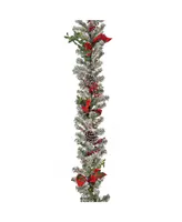 National Tree Company 9' General Store Snowy Garland with Led Lights and Bows