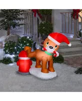 National Tree Company 4' Inflatable Puppy Dog and Fire Hydrant