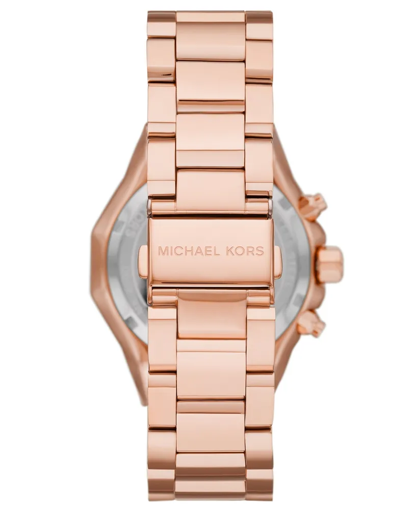 Michael Kors Women's Raquel Chronograph Rose Gold-Tone Stainless Steel Bracelet Watch 41mm - Rose Gold