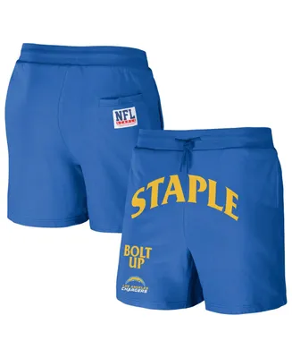 Men's Nfl X Staple Blue Los Angeles Chargers New Age Throwback Vintage-Like Wash Fleece Short