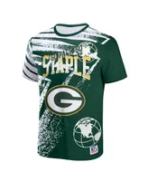 Men's Nfl X Staple Hunter Green Bay Packers Team Slogan All Over Print Short Sleeve T-shirt