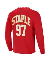 Men's Nfl X Staple Red Kansas City Chiefs Core Long Sleeve Jersey Style T-shirt