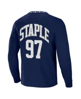 Men's Nfl X Staple Navy New England Patriots Core Long Sleeve Jersey Style T-shirt