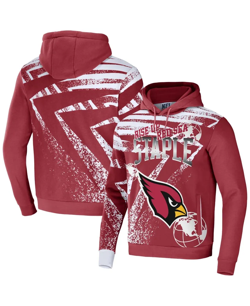 Men's Nfl X Staple Cardinal Arizona Cardinals Team Slogan All Over Print Pullover Hoodie