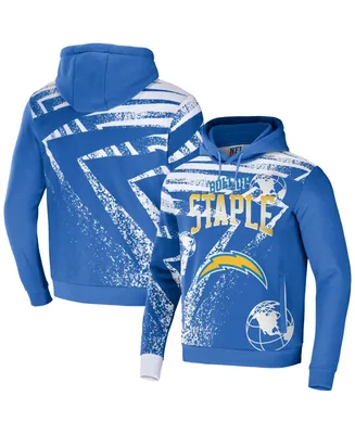 Men's Nfl X Staple Blue Los Angeles Chargers Team Slogan All Over Print Pullover Hoodie
