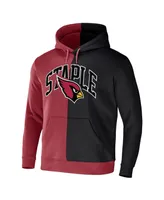 Men's Nfl X Staple Cardinal, Black Arizona Cardinals Split Logo Pullover Hoodie