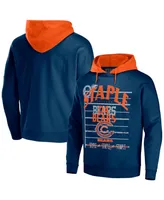 Men's Nfl X Staple Navy Chicago Bears Oversized Gridiron Vintage-Like Wash Pullover Hoodie