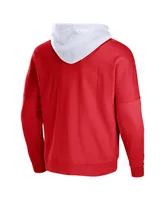 Men's Nfl X Staple Red Houston Texans Oversized Gridiron Vintage-Like Wash Pullover Hoodie