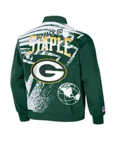 Men's Nfl X Staple Hunter Green Bay Packers Embroidered Reversable Nylon Jacket