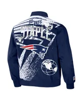 Men's Nfl X Staple Navy New England Patriots Embroidered Reversable Nylon Jacket