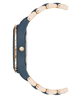 Anne Klein Women's Three-Hand Quartz Rose Gold-Tone and Solar Oceanwork Plastic Bracelet Watch