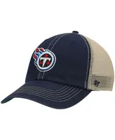 Men's '47 Navy, Natural Tennessee Titans Trawler Trucker Clean Up Snapback Hat