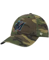 Men's '47 Camo Miami Marlins Team Clean Up Adjustable Hat