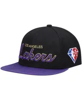 Men's Mitchell & Ness Black Los Angeles Lakers Nba 75th Anniversary Snapback Hat