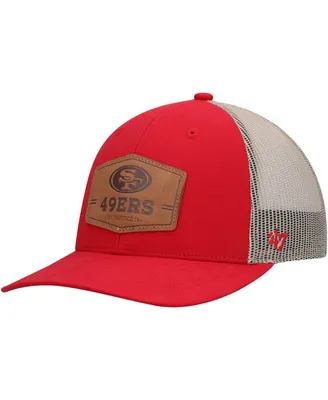 Men's '47 Scarlet, Natural San Francisco 49ers Rawhide Trucker Adjustable Hat