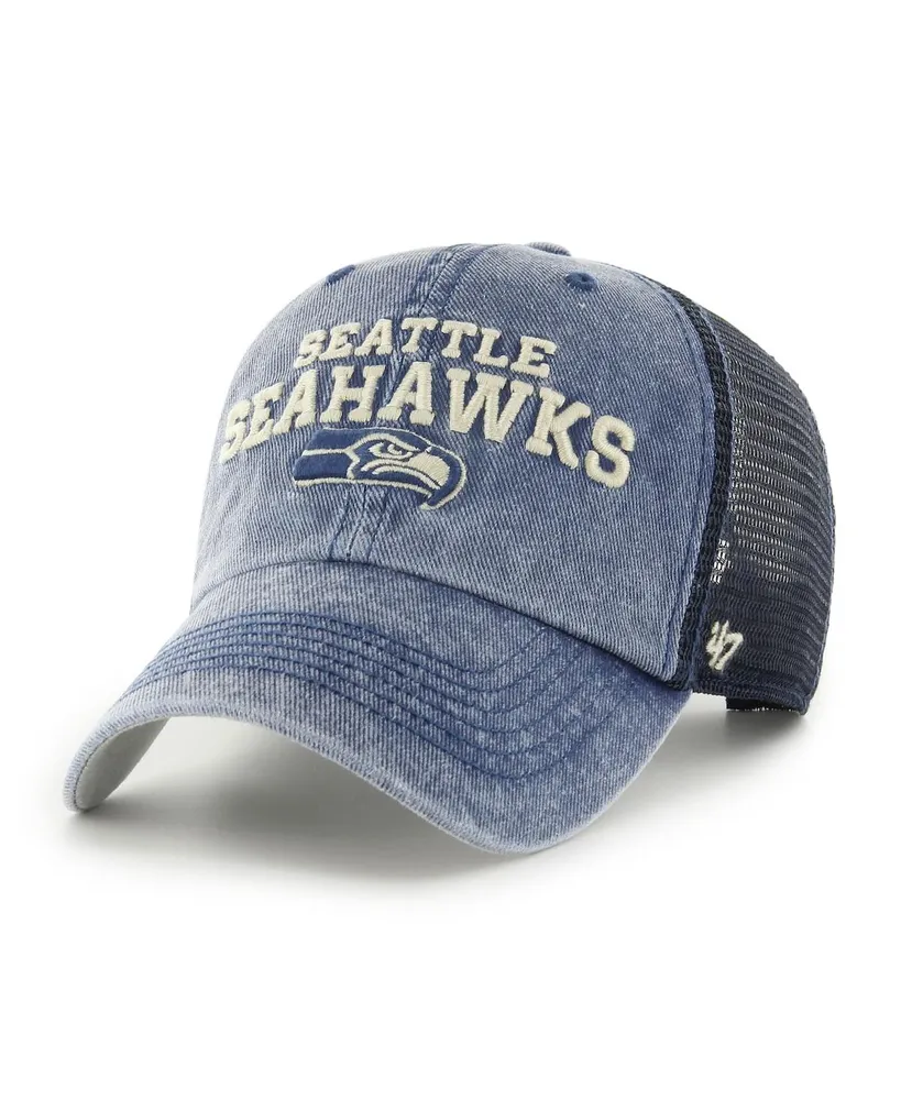 Men's '47 College Navy Seattle Seahawks Drumlin Trucker Clean Up Snapback Hat