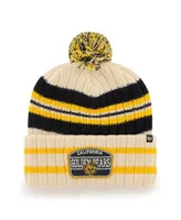 Men's '47 Natural Cal Bears Hone Patch Cuffed Knit Hat with Pom