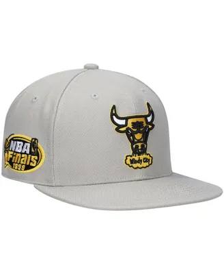 Men's Mitchell & Ness Gray Chicago Bulls Hardwood Classics 1998 Nba Finals Sunny Fitted Hat