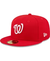 Men's New Era Red Washington Nationals Logo White 59FIFTY Fitted Hat