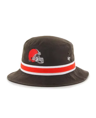 Men's '47 Brand Brown Cleveland Browns Logo Striped Bucket Hat