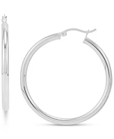 Giani Bernini Polished Tube Medium Hoop Earrings, 40mm, Created for Macy's