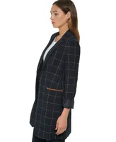 Tommy Hilfiger Women's Windowpane One-Button Blazer