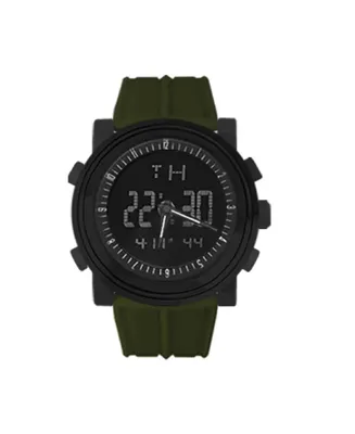 Rocawear Men's Digital Olive Silicone Watch 47mm