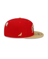 Men's New Era X Staple Scarlet, Gold San Francisco 49ers Pigeon 59FIFTY Fitted Hat