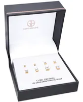 Giani Bernini 4-Pc. Set Cubic Zirconia Princess Stud Earrings in 18k Gold-Plated Sterling Silver, Created for Macy's