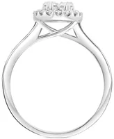 Diamond Oval Cluster Engagement Ring (1/2 ct. t.w.) in 14k White Gold