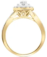 Diamond Oval Cluster Engagement Ring (1/2 ct. t.w.) in 14k Gold