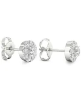Forever Grown Diamonds Lab-Created Diamond Halo Cluster Stud Earrings (1/2 ct. t.w.) in Sterling Silver