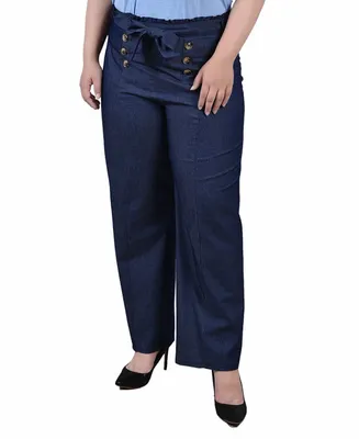 Ny Collection Plus Size Full Length Pull On Sailor Pants