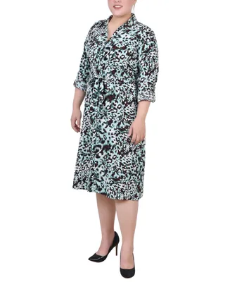 Ny Collection Plus Printed Shirt Dress