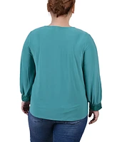 Ny Collection Plus Size Long Sleeve Knit Top