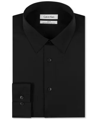 Calvin Klein Steel Men's Slim-Fit Non-Iron Herringbone Dress Shirt