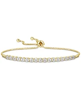 Diamond Bolo Bracelet (1/10 ct. t.w.) Sterling Silver, 14k Gold-Plated Silver or Rose