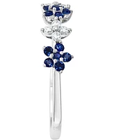Lali Jewels Sapphire (3/8 ct. t.w.) & Diamond (1/6 ct. t.w.) Flower Band in 14k Rose Gold