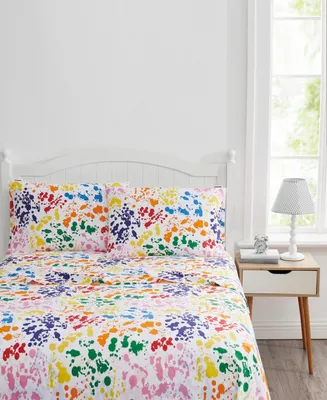 Crayola Splatter 100% Cotton Percale 4-Pc. Sheet Set, Queen