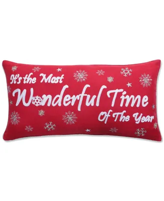 Pillow Perfect Most Wonderful Time of The Year Decorative Pillow, 13" x 25"